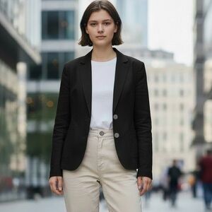 NWT PURE COLLECTION 100% LINEN BLACK TWO BUTTON JACKET BLAZER OLD MONEY (6)